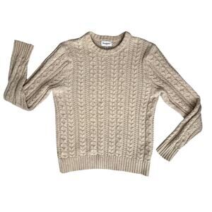 Goodfellow & Co Beige Cable Knit Sweater Mens Medium Classic Normcore Minimalist